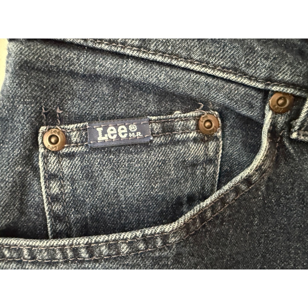 Vintage Lee Original Jeans Blue Denim Straight Leg Y2K 90s Raw Hem 28 Women - Picture 5 of 16